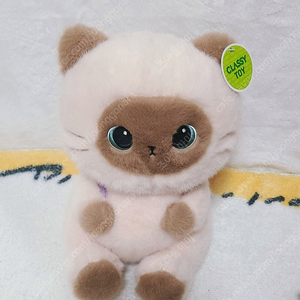 샴고양이 인형 컵케이크가방을 멘 샴 고양이인형 애착 고양이 인형