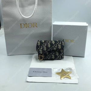 디올 오블리크 새들 카드홀더
