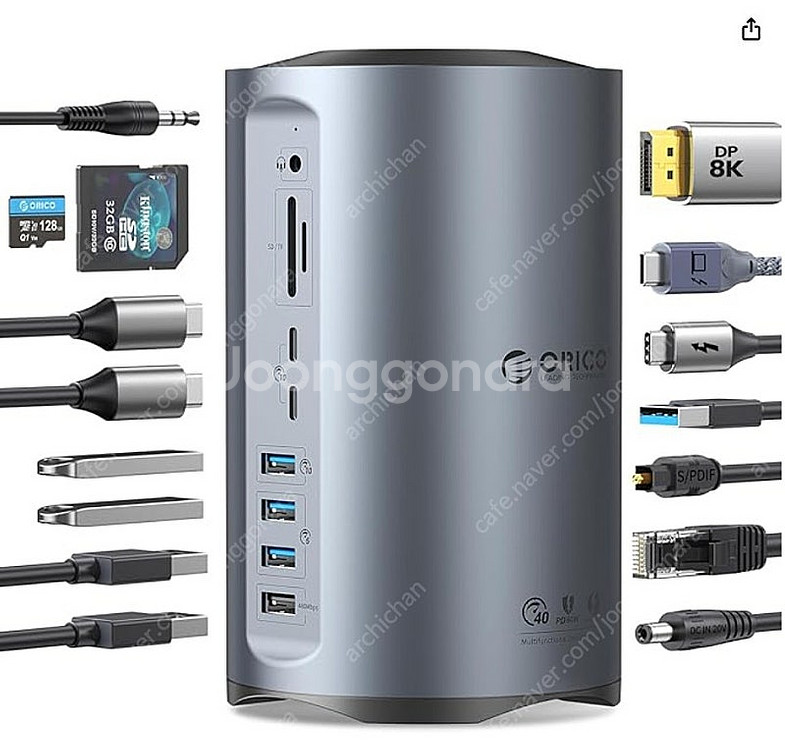 ORICO 썬더볼트3독 USB 멀티 도킹 스테이션 오리...--0