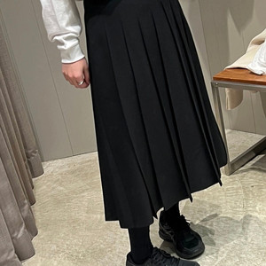 리어스 플리츠 롱스커트 S