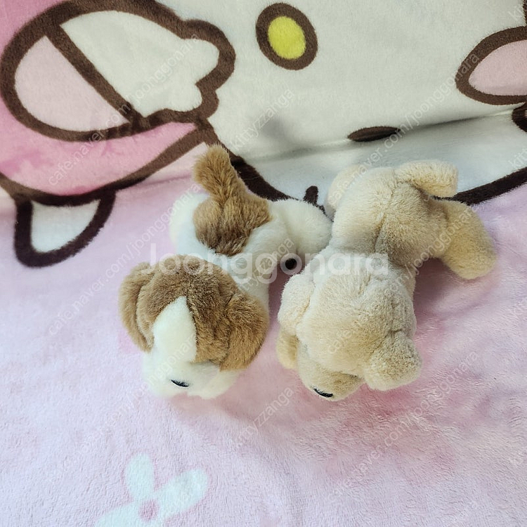 레트로 빈티지 아기강아지 인형 2마리 시고르자브종--1