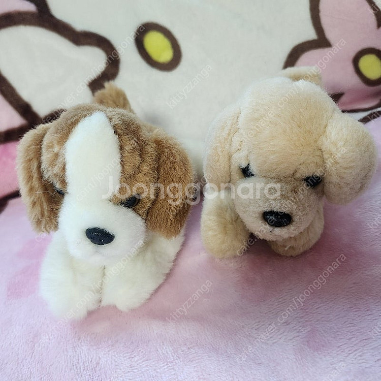 레트로 빈티지 아기강아지 인형 2마리 시고르자브종--3