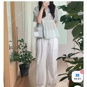 (새상품) 고퀄리티 민트색 텐셀 블라우스 베니토 메이비베이비 시에 미엘 한섬 코스 자라