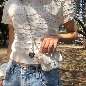 더바넷 Helen Logo Jacquard Knit Top_Ivory