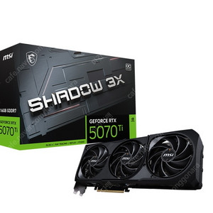 [MSI] 지포스 RTX 5070 Ti 쉐도우 3X OC D7 16GB 미개봉 새상품 118만