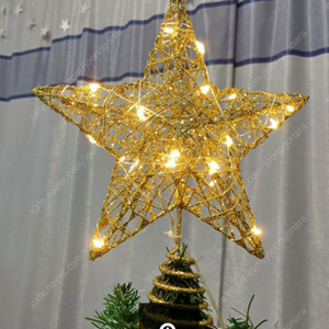 (새제품) LED 꼭대기별 크리스마스 장식품 트리별 3천원 대형 건전지용 19cm
