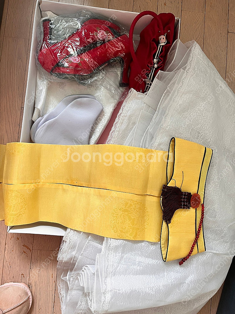 숙현 본견 금박 꽃자수 당의 신부 한복. 여자 한복 일...--8