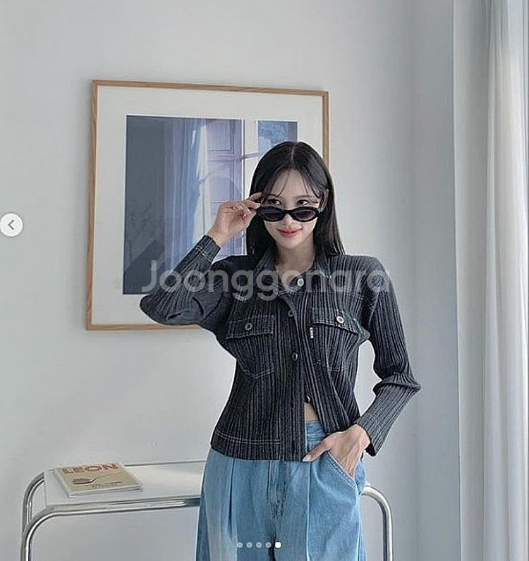 새상품급.플리츠플리즈 데님라이크3 셔츠자켓 이세이미야케--2