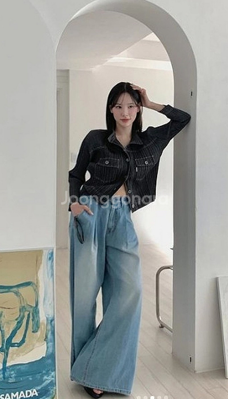 새상품급.플리츠플리즈 데님라이크3 셔츠자켓 이세이미야케--3