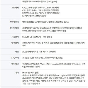 2022 그램 17인치 (17zd90q-gx76k) - i7, 램 16기가 2023년 2월 구입