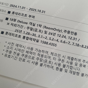 부여 롯데리조트 숙박권