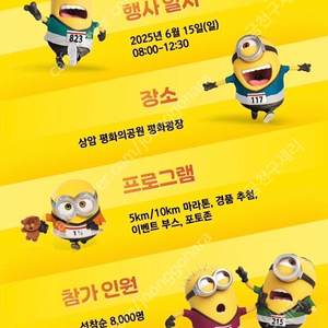 미니언즈런 5km L나 XL 1장 구합니다