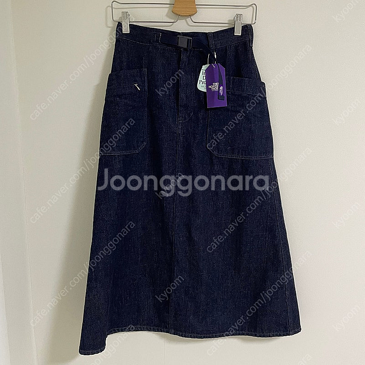 [S] 노스페이스 퍼플라벨 인디고 데님 스커트 새상품--0