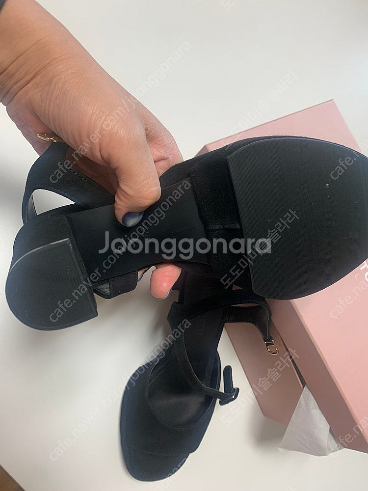 키미스튜디오 펌프스 7cm 스웨이드 블랙 235--2