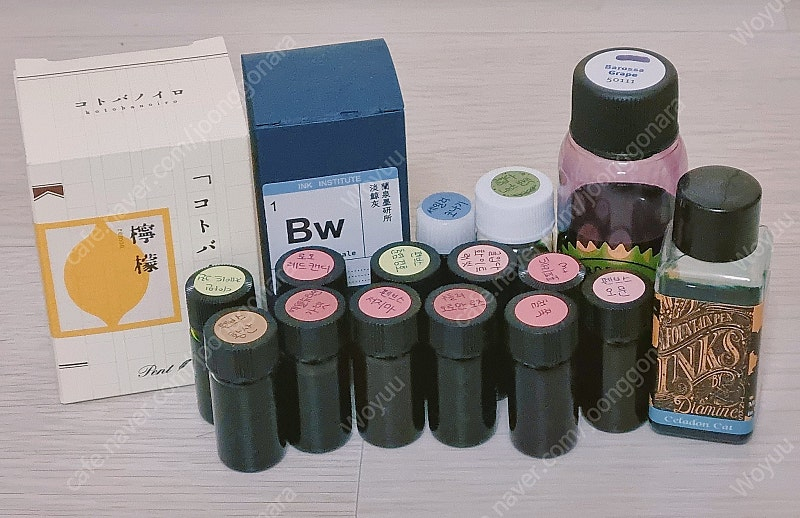 만년필 잉크 종이 일괄 판매 (플래티넘 세일러 몽블랑 라미 고베 디아민 호보니치 토모에리버 이미지