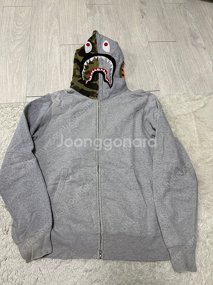 (L) Bape 베이프 샤크 후드 집업--0