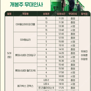 소주전쟁 무대인사 정가이하부터 양도합니다 (5/31)