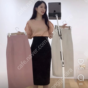 (새상품) 페이지유 썸머 sk 스커트 크림 색상