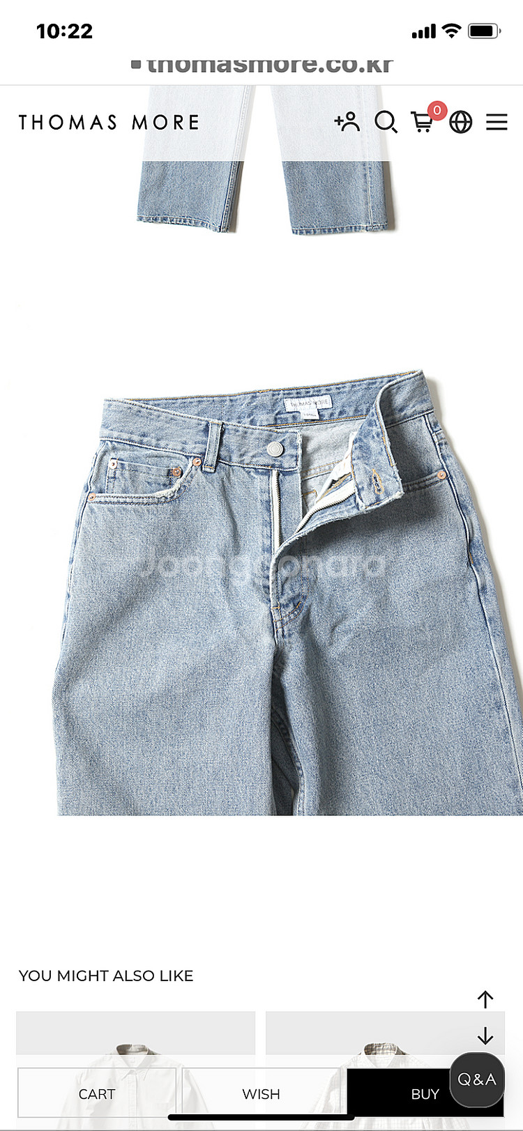 토마스모어 스트레이트 연청데님(새상품)--6