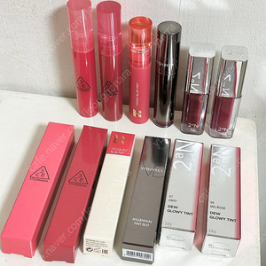 글로우 틴트 6종 일괄 운포 2.5 (3CE 시럽 레이어링,비디비치 밀레니얼 틴트,홀리카 포기 블러,2an 듀 글로이 틴트)