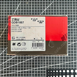 TRW GDB1857 브레이크 패드 세트(BMW F 바디 GT, 7 시리즈 34216775342, 34216790966)