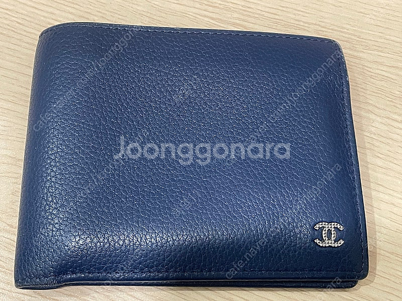 중고 샤넬 반지갑 네이비 레어--0