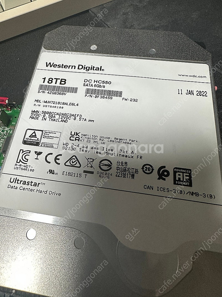 WD 울트라스타 HC550 18TB 팝니다--0