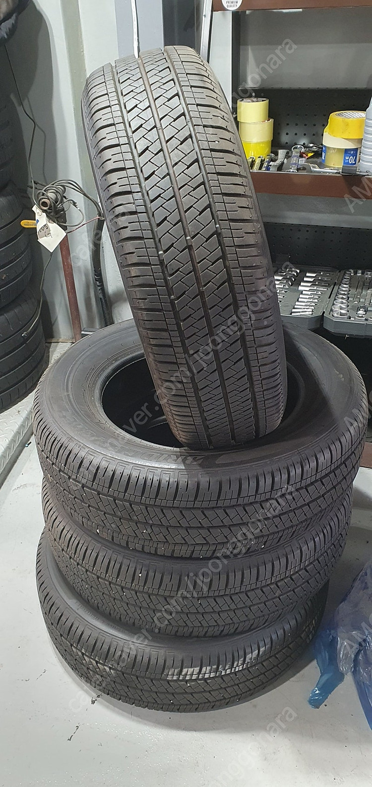 중고타이어 브릿지스톤 195 65 15인치 한대분 잔존 90%이상 아반떼타이어 프리우스타이어 이미지