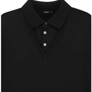 [80%OFF]알레그리/ 블랙 Merino 레이어드 카라니트/ S size