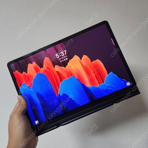 갤럭시탭 S7플러스 S7+ 8/256GB 그라파이트 블랙 정품 북커버 포함 S급 38만
