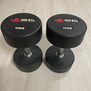 아이언불 덤벨 고무아령 17kg 2개 판매 합니다.
