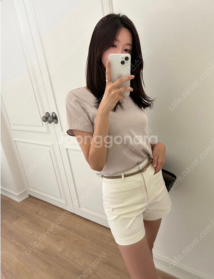 르뮈 닐 새틴 블라우스 (아이보리)--3