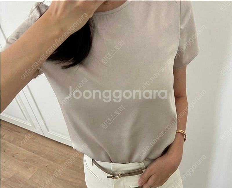 르뮈 닐 새틴 블라우스 (아이보리)--5