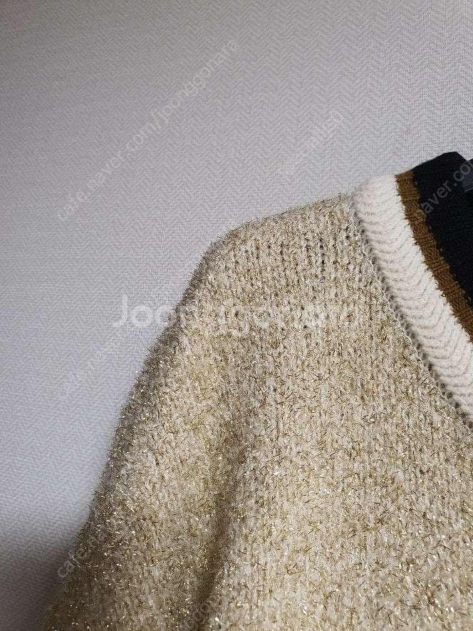 베네통 글리터 컬러 블록 가디건 프리 사이즈 정품--4