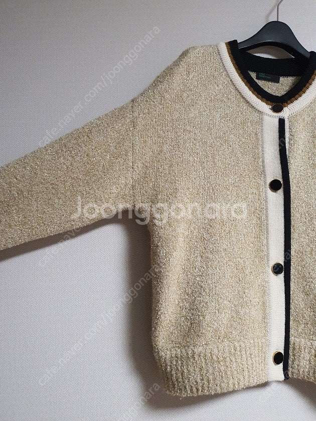 베네통 글리터 컬러 블록 가디건 프리 사이즈 정품--9