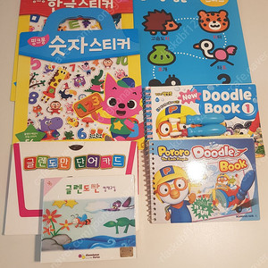 핑크퐁 스티커 가방.뽀로로 두들북.글렌도만