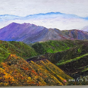 (원화) 6호 캔버스 유화그림 백두대간 가을빛 산맥 유화그림 서양화