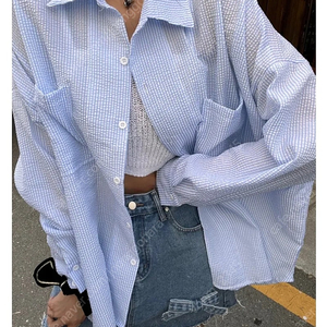 박시핏 시어서커남방 지지미남방