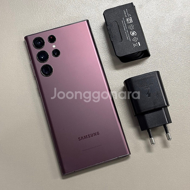 갤럭시 S22울트라 버건디 256기가 무잔상 상태좋은폰...--0