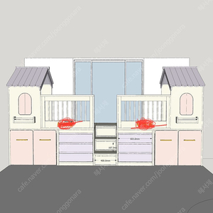 벙커 수납침대(벙커우드) 지붕있는 예쁜침대