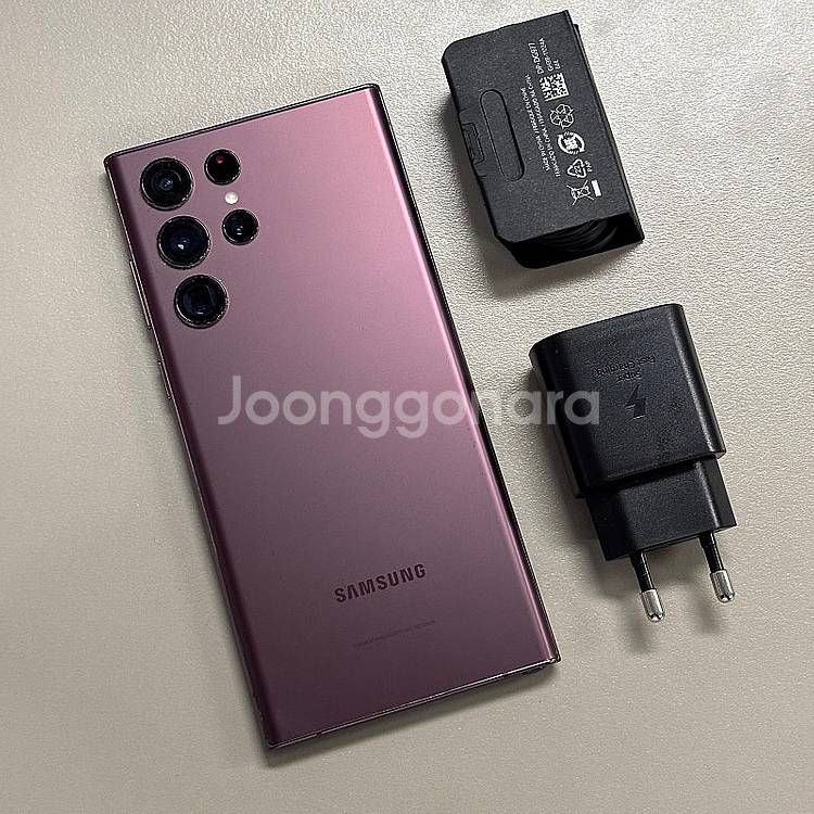갤럭시 S22울트라 버건디 256기가 무잔상 상태좋은폰...--1