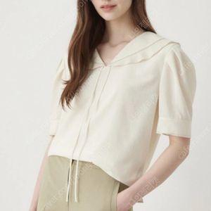 sjsj 플리츠 세일러 칼라 블라우스
