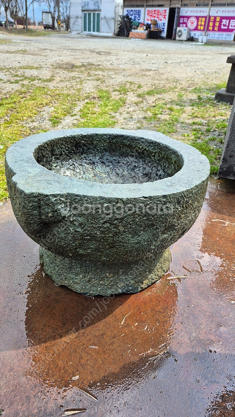 돌절구 수반다이 골동품 민속품 인테리어소품 인테리어--1