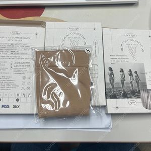 새상품] 핏앤타잇 압박 밴드 스타킹 라지, 스몰 베이지 3000원