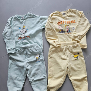 탑텐키즈 스누피 상하복 100 쌍둥이