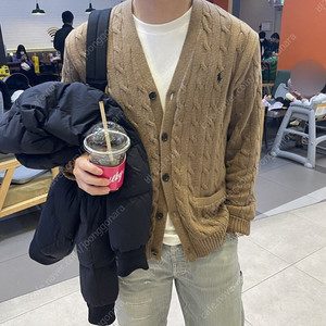 24SS 폴로랄프로렌 남성 꽈배기 케이블 가디건 M