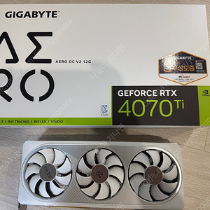 그래픽카드 기가바이트 RTX 4070Ti AERO OC V2 12GB 화이트