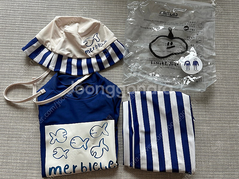 리미떼두두 블루 피쉬 래쉬가드 (롱팬츠세트/2xl)--1