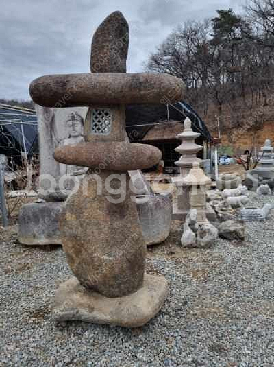 자연석 석등 석탑--2