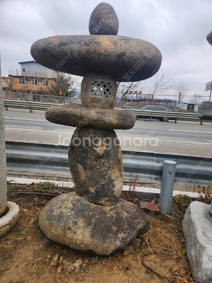 자연석 석등 석탑--5